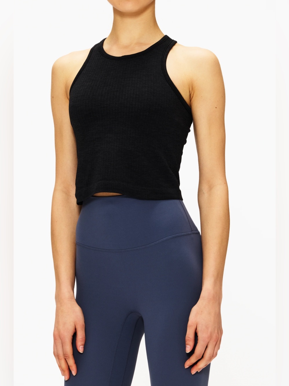 lululemon athletica Black Ribbed Cropped Tank
